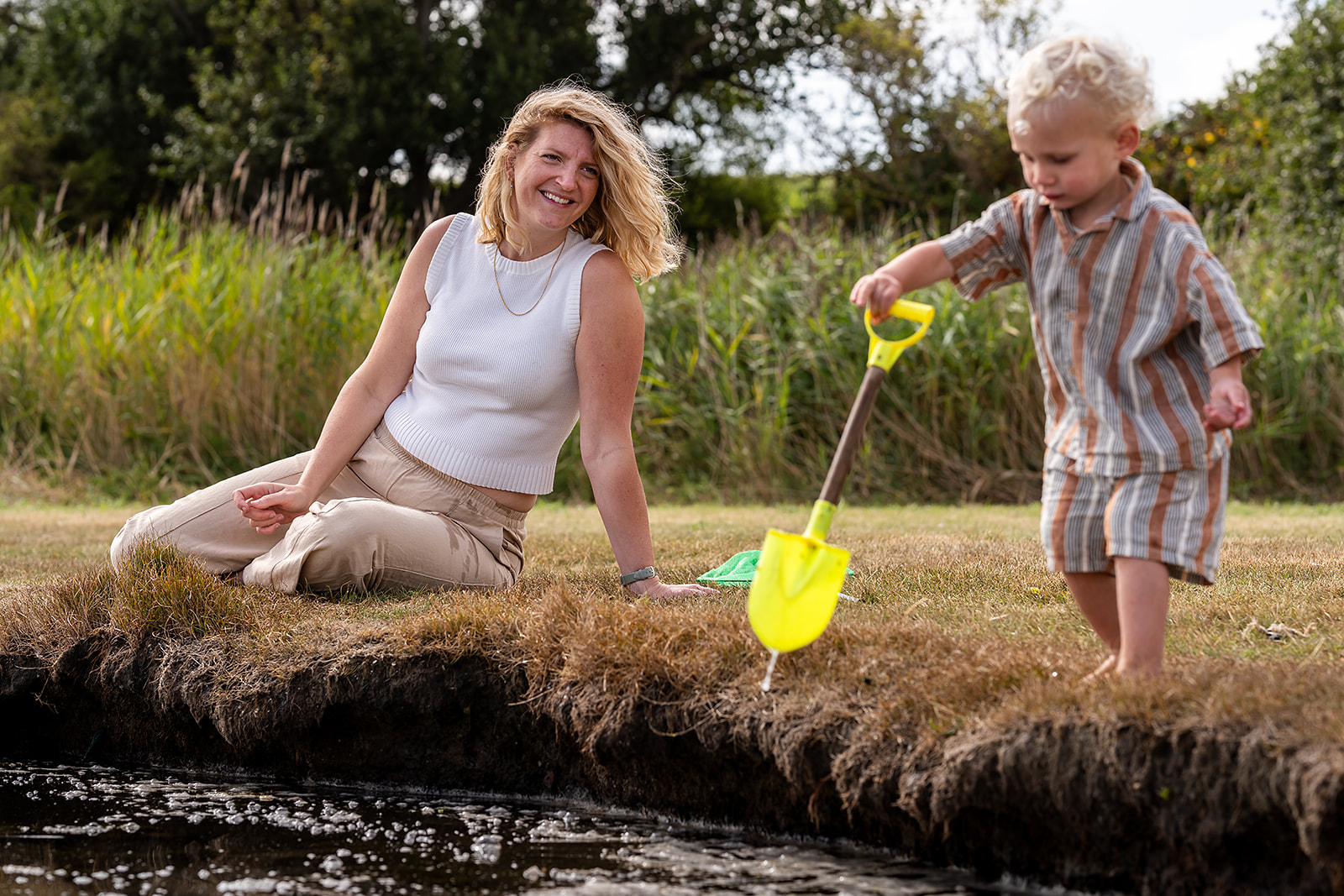 moeder en zoon moment